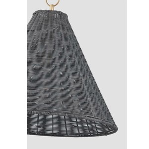 New Product 2025 Wicker <b>Large</b> Round Rattan Lampshade Pendant Light Rattan Hanging Lights Handmade Ceiling Light Lamp HNH - Product Image 5