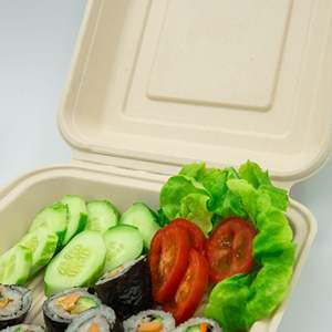 Venta al por mayor Ecológico de grado alimenticio Biodegradable Contenedor de caña de azúcar para llevar Alimentos Bagazo Fiambrera Segura - Product Image 2