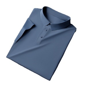 Nuevos hombres de talla grande para Polos de manga larga con cuello vuelto de contraste tela de lona transpirable para hombres de talla grande - Product Image 5