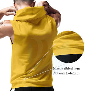 OEM Service Basics Sleeveless Gym Hoodies Latest Design Made In Pakistan Sleeveless Gym Hoodies - Product Image 2