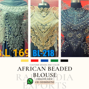 2023 verano moda mujer Casual Blusa con cuentas nuevo diseño Rajgahdia exportaciones tela de algodón bordado decoración directa India - Product Image 3