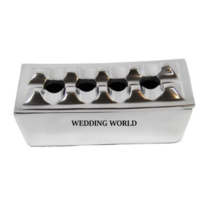 Cendrier en métal nickelé quatre au design classique Taille personnalisée pour les hôtels et les bars Option de vente en gros disponible - Product Image 1