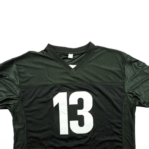 Maillot de football américain personnalisé noir 100% polyester respirant avec logos brodés personnalisés dernière conception avec OEM - Product Image 6