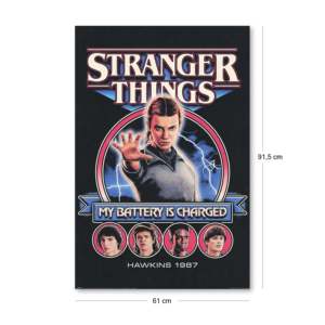 Affiche de style moderne Stranger Things 5 'My Battery Is Charged' en papier durable pour utilisation murale - Product Image 2