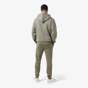 ชุดเซ็ตเสื้อฮู้ดดี้และกางเกงขายาวทรงบานผ้าฝ้ายฟลีซเฟรนช์เทอร์รี่แบบลำลองสำหรับผู้ชาย ผ้าหนานุ่ม ระบายอากาศได้ดี สั่งทำได้ - Product Image 4