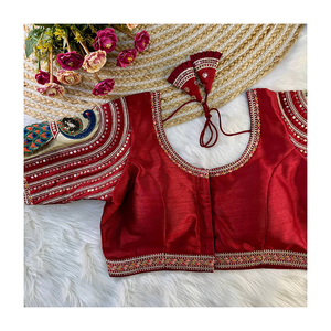 Mariage spécial belle mariée paon Design avant Style lourd doux rembourré à manches longues Blouse pour les femmes disponibles en 7 couleurs - Product Image 1