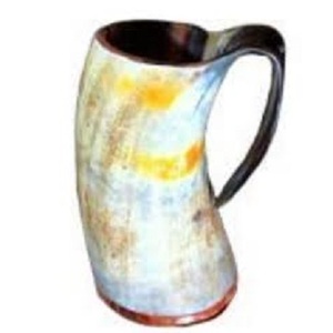 Taza para beber vikingo de cuerno africano Acabado a mano con mango curvo Cuerno para beber vikingo natural Tazas de cerveza agua Cuerno de búfalo - Product Image 4