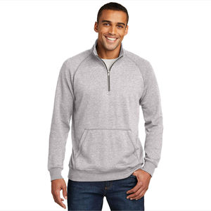 Quarter-Zip Raglan <b>Fleece</b> Heather <b>Grey</b> Sweatshirt for <b>Men</b> and Women - Comfortable and Durable Pullover, and Daily Wear - Product Image 1