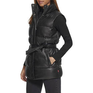 Manteau matelassé en similicuir pour femme Ronney, élégant, chaud, avec fermeture éclair, col montant et vêtements d'extérieur tendance pour l'hiver - Product Image 3