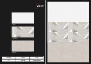 กระเบื้องบุผนังเซรามิกดีไซน์พรีเมียม ขนาด 300x600 มม. สำหรับห้องน้ำ ห้องครัว ผิวมันเงา/ด้าน ลายแกะสลักแบบน้ำตาล ตกแต่งผนังภายใน ดีไซน์หรูหรา - Product Image 5