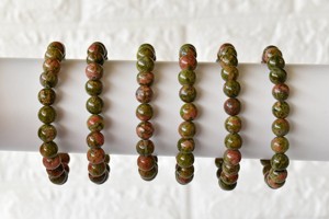 Wholesale Premium Quality Natural Healing Green Color Unakite 8mm <b>Beaded</b> <b>Bracelet</b> for Meditation Jewelry - Product Image 5