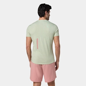 T-shirts de sport pour hommes, coupe ajustée, décontractés, respirants, en jersey de coton et élasthanne 180g, séchage rapide, avec motif, couleur unie - Product Image 2