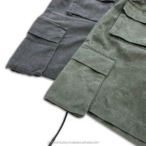 OEM Manufacturer Acid Wash Cargo Shorts Men Custom Drawstring <b>Baggy</b> Cotton Sweat Shorts French Terry Shorts Streetwear - Product Image 6