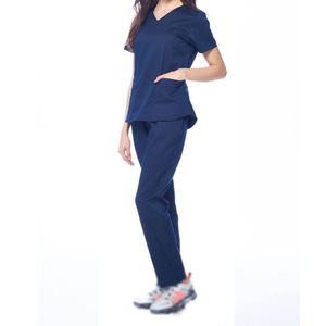Wholesale Unisex <b>Doctors</b> Nurses Scrub <b>Sets</b> 100% Cotton Canvas Hospital Use Stretch Scrubs for Women Medical Uniforms - Product Image 2