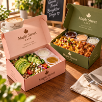 Boîtes à emporter personnalisées AT PACK avec logo pour café, restaurant, salade, burger, dessert, emballage écologique, vente en gros