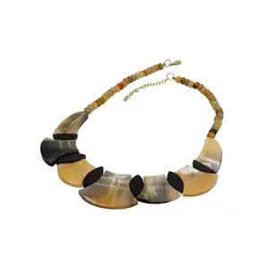 buffalo Horn necklace For women gifts used hot selling from India handmade necklace horn color jewelry customized design