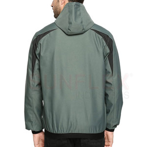 เสื้อแจ็คเก็ตซิปมีฮู้ดสไตล์สปอร์ตใส่สบายสำหรับฤดูใบไม้ผลิ คุณภาพสูง สีพื้น โลโก้ด้านหน้า - Product Image 3