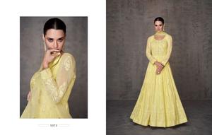 Latest Whole Sale Real Gerogetie with <b>Net</b> <b>Dupatta</b> Chinon Silk with Embroidered - Product Image 4