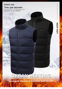 Veste polaire d'hiver pour hommes grande taille 100% polyester sans manches col montant fermeture à glissière pleine longueur logo personnalisé à capuche vente en gros - Product Image 3