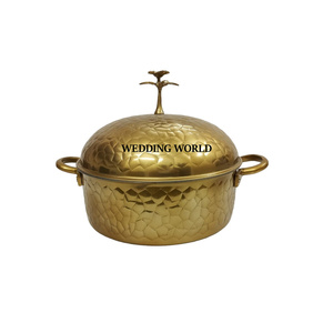 Pegatina de madera Hotpot, cazuela de diseñador hecha a mano más vendida, calentador de alimentos de metal elegante nuevo de lujo - Product Image 3