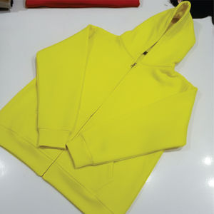 Sweat-shirt à capuche personnalisé pour homme, 100% coton, design brodé, coupe ample longue, col montant, couleur contrastée, épissure, hiver - Product Image 3