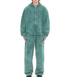 Nueva moda gran oferta chándales lavados con ácido para hombres Material de algodón hecho ropa de calle de hombres chándales de lavado ácido 2026 - Product Image 4