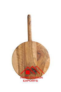 Support à pizza rond en bois de manguier pour servir de manière décorative dans les restaurants et les hôtels - Product Image 2