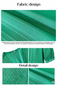 Robe maxi en georgette verte de luxe Unity pour femmes, corsage smocké, col en V, fente latérale, élégante pour les fêtes et les occasions décontractées - Product Image 5