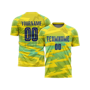 Conjunto de tela de poliéster 100% de secado rápido, productos transpirables que se ajustan a la camiseta con estampado de logotipo personalizado, camiseta de fútbol, kit de fútbol americano - Product Image 4