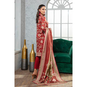 Conjunto de Vestido Pakistaní de 3 Piezas en Algodón Khaddar WNS-52095, Anarkali Salwar Kameez Pintado a Mano con Dupatta para Festivales, Ropa Étnica - Product Image 2