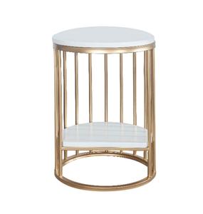 Table d'appoint en métal durable avec plateau en marbre adaptée à l'installation de meubles d'intérieur et d'extérieur - Product Image 4