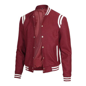 Chaquetas universitarias de lana hechas a medida para hombre, chaqueta universitaria de béisbol de temporada de invierno con cuello levantado bordado para venta al por mayor - Product Image 1