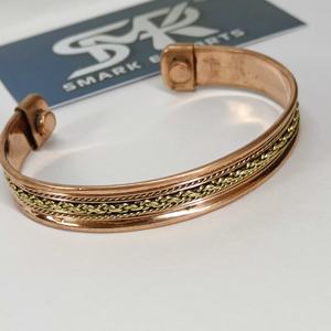 Stylish Traditional <b>Magnetic</b> Copper Open Cuff Bangle Handmade Adjustable <b>Bracelet</b> with Chain Design Lightweight <b>for</b> Men <b>Women</b> - Product Image 3