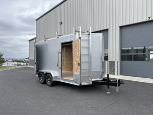 enclosed cargo trailer 7x14 with side <b>ladder</b> racks on <b>roof</b> <b>for</b> cheap price enclosed cargo truck 7x14 barn door trailer <b>for</b> <b>sale</b> - Product Image 5