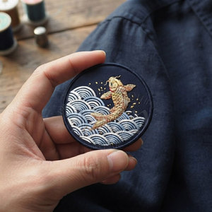 New Arrival Custom Embroidery Eco-Friendly Lightweight <b>Round</b> Sew-On <b>Canvas</b> Fabric Patch OEM Clothing Jackets Hats Bags Uniforms - Product Image 4