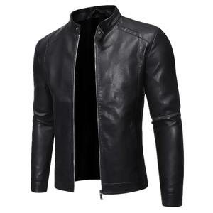 Veste en similicuir pour homme Vestes de moto pour homme Vêtements d'extérieur noirs Manteaux pour homme en imitation cuir de marque pour homme - Product Image 1