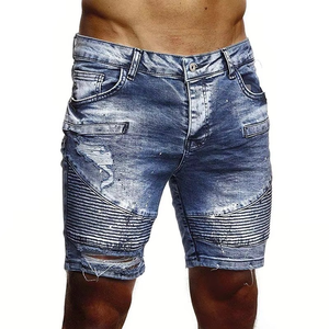Streetwear d'été Straight Custom Sorts Baggy Distressed Dark Washed Cotton Denim Shorts Hommes Vintage Fashion Jeans Hommes Shorts - Product Image 4
