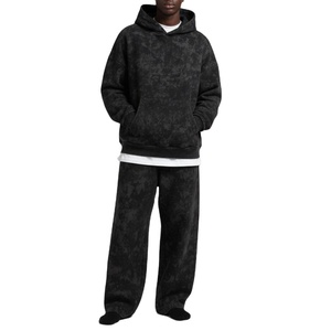 ชุดวอร์มผู้ชายแบบสั่งทำพิเศษจากโรงงาน OEM พร้อมลายพิมพ์แบบ Acid Wash ปักโลโก้ ผ้าฝ้ายฟลีซ 100% คุณภาพสูง กันลม เหมาะสำหรับฤดูหนาว - Product Image 1