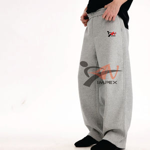 Custom 500 Gsm Polyester Cotton Sweatpants Baggy Blank Fleece <b>Sweat</b> <b>Pants</b> <b>Men</b> Stacked <b>Men</b> Sweatpants - Product Image 1