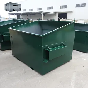 Gestión de Residuos de patio cúbico, contenedor de carga frontal/trasero con tapas opcionales, 2-4 yardas