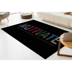 Tapis imprimé avec des citations positives : Tapis uniques pour le succès, pour la décoration de bureau et de salon, avec tapis à poils doux - Product Image 1