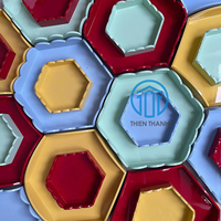 Usine directement laque brillante hexagonale de haute qualité plateau de service laques festonnées à la mode fabriquées par Artex