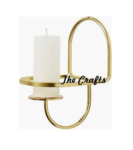 Premium Quality Round Shape Wall Decor Candle Holder In Aluminium Gold Color Wall Hanging Candle Holder At <b>Low</b> Rate - Product Image 5