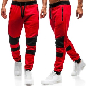 Pantalones de gimnasio deportivos de felpa francesa ajustados para hombre, mallas de pana de algodón personalizadas, pantalones de chándal medios de estilo informal alto con bordado oscuro - Product Image 2