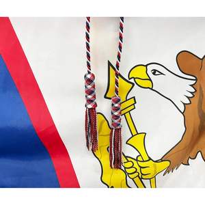 Cordon de drapeau américain tressé tricolore USA TOP FLAGSINC avec pompon, 108 pouces, accessoire d'affichage intérieur pour mât de drapeau - Product Image 1