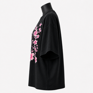 Camiseta Extra Grande de Algodón para Mujer, Diseño Premium con Estampado de Flores Rosadas, Top Moderno - Product Image 4