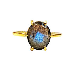 Usage quotidien en argent sterling plaqué or 925 Labradorite Bijoox pierres précieuses pas cher classique à la mode bague unisexe - Product Image 2