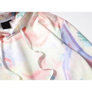 Tie Dye Design personnalisé unisexe 100% coton sweat à capuche en polaire française lourde avec cordon de serrage de grande taille - Product Image 5