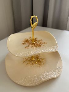 BEST RELATED DISPLAY HANDMADE DIY 3 Tier Round Shape Fruit Tray Epoxy <b>Mold</b> Tea Tray Table <b>Silicone</b> <b>Mold</b> for Resin Arts - Product Image 4