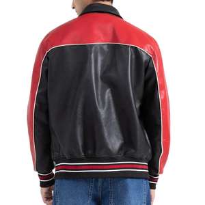 Men's Fashion Moto Racing Leather Jacket Wholesale Varsity Jackets in Faux Leather - Product Image 3